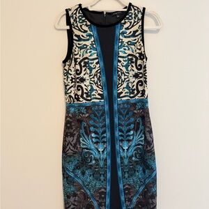 Etcetera Black and Blue Patterned Dress